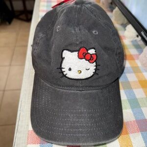 Hello Kitty 🐈‍⬛ Black Hat 🧢 with Red Bow🎀